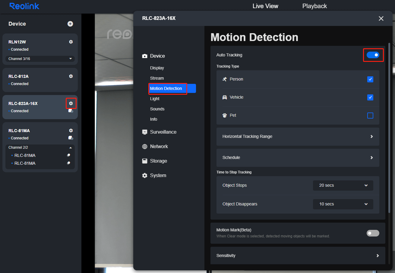 auto tracking
