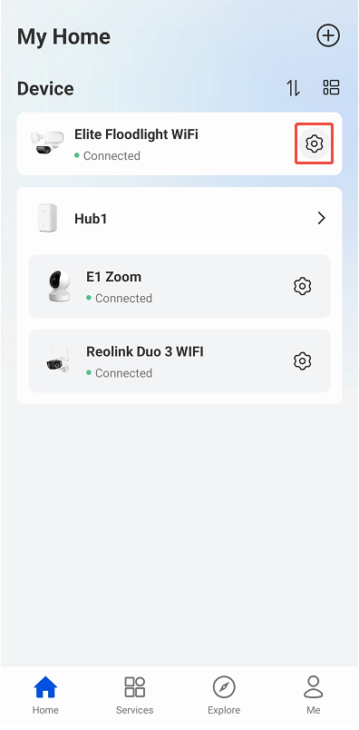 elite camera's setting