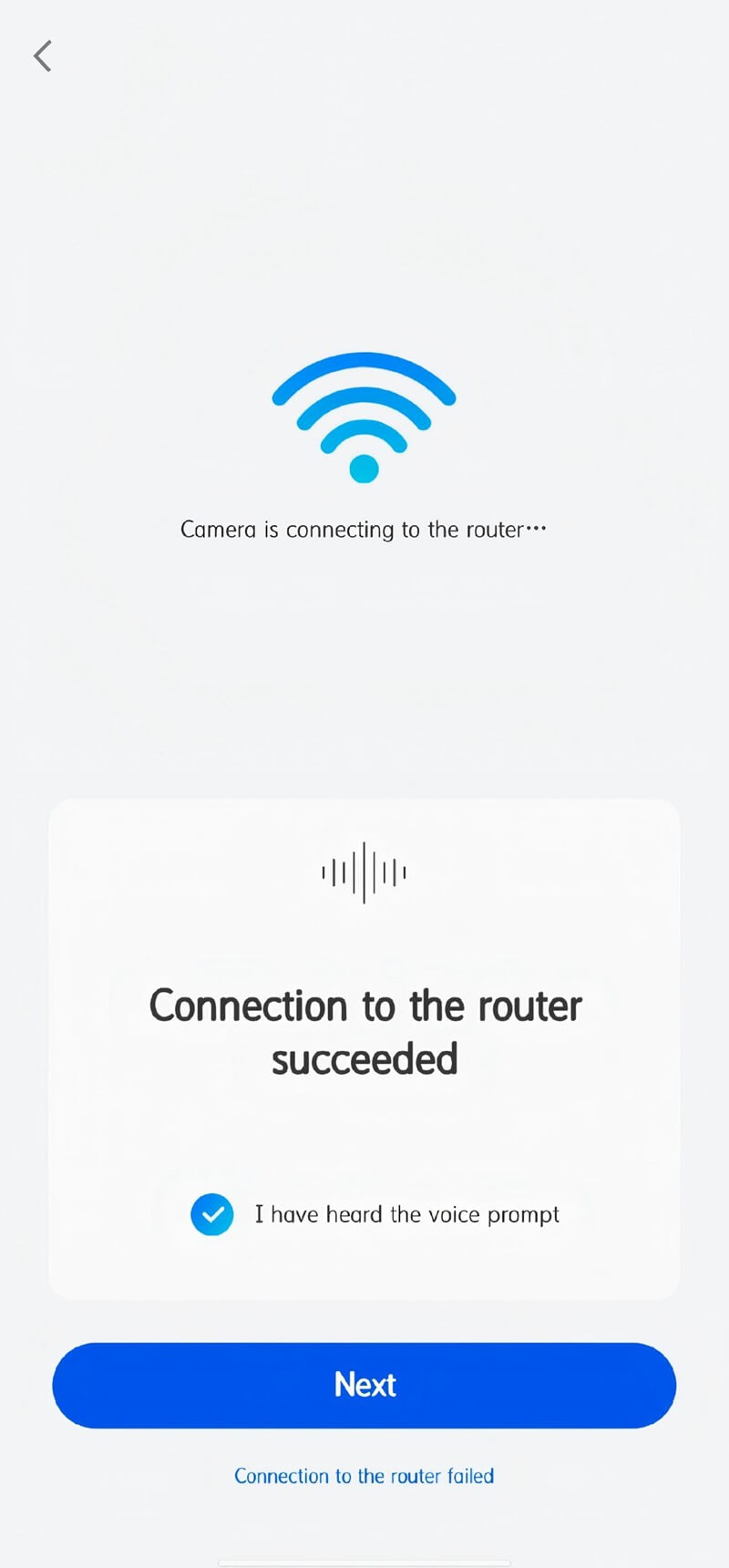 Camera Connected to router successfully