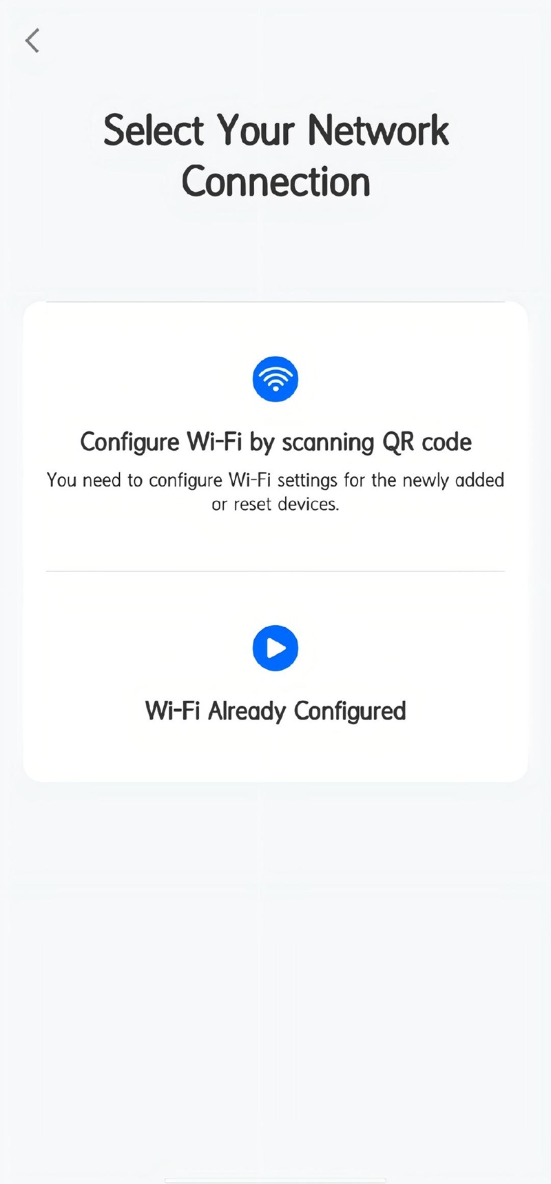Select WiFi not configured