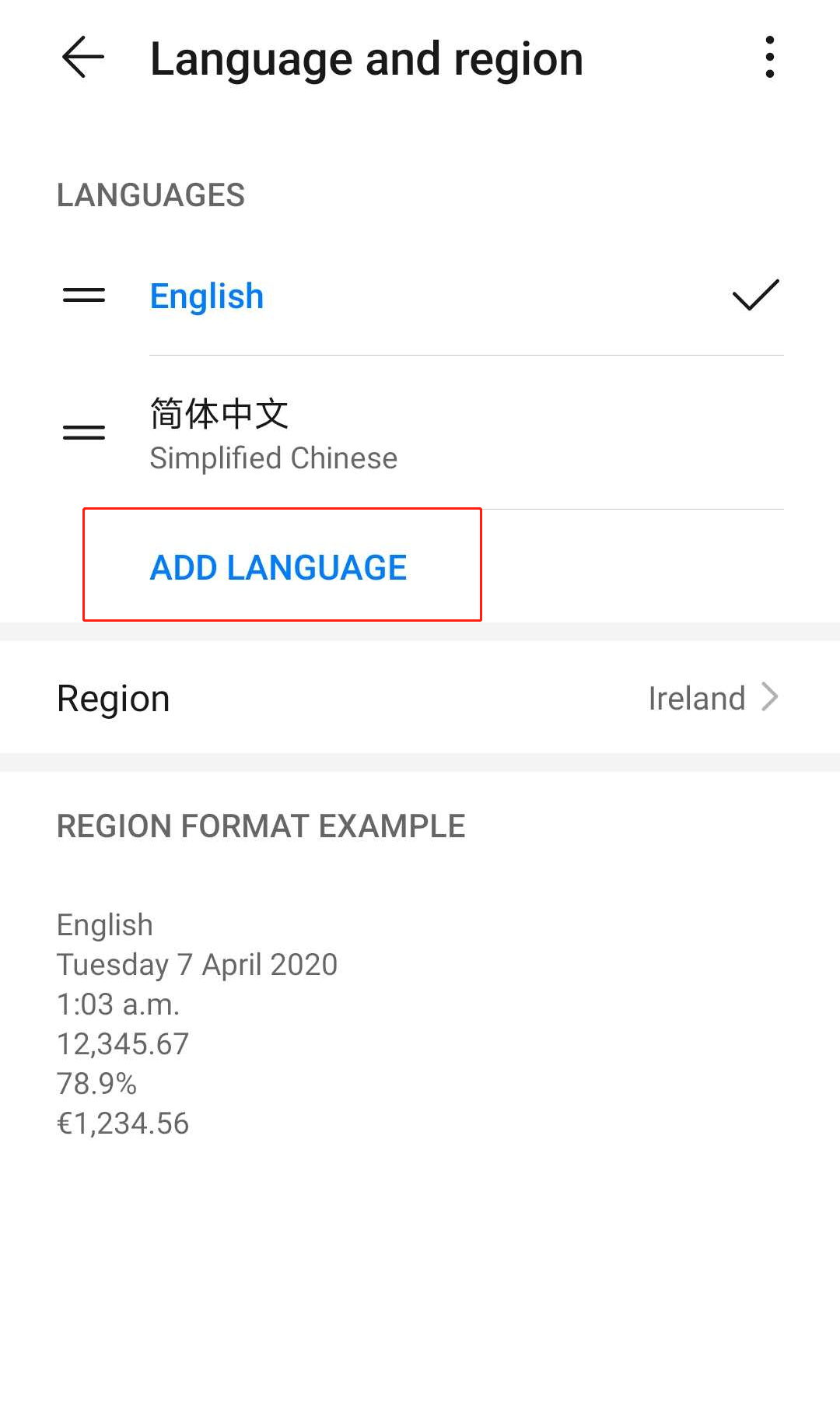 add language