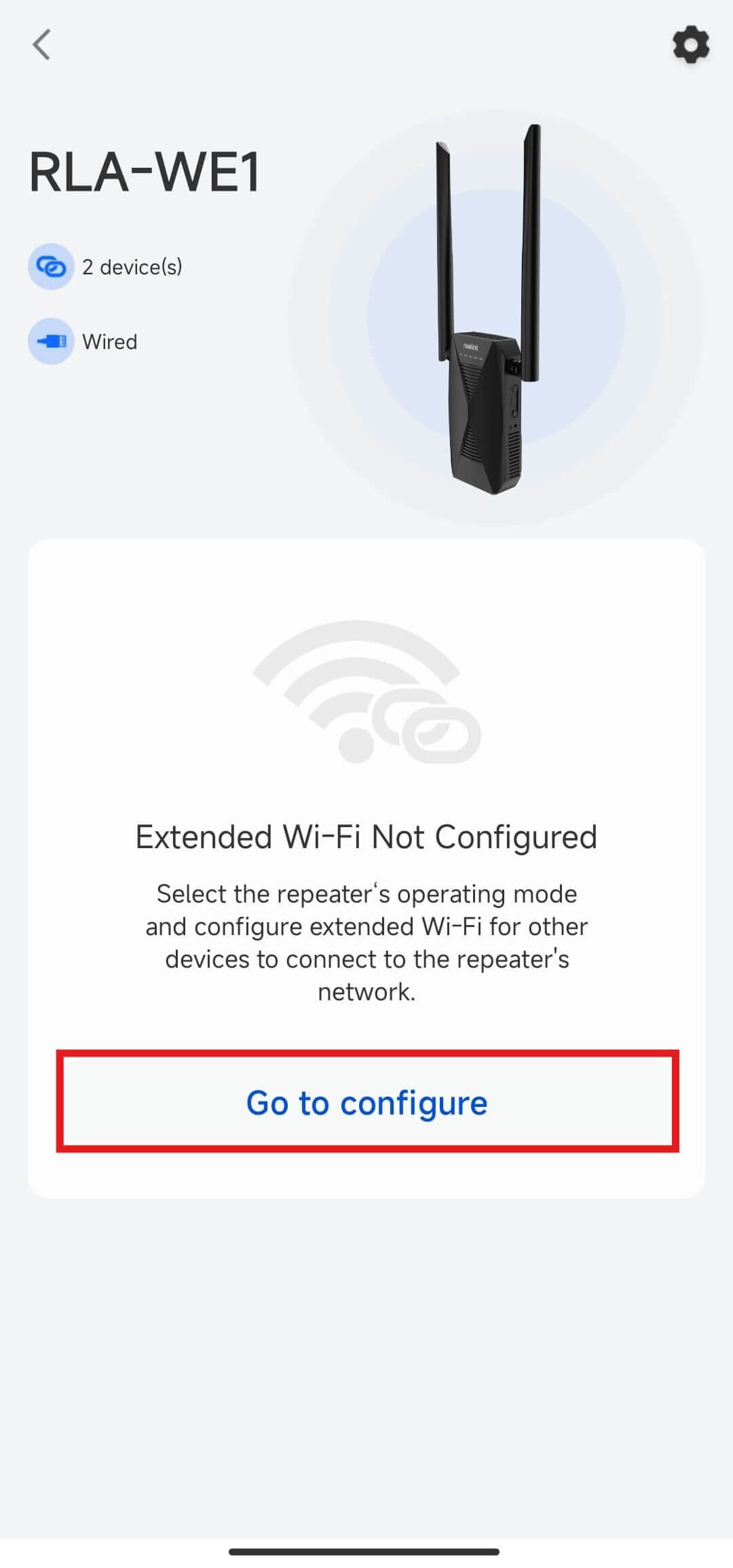configure extended wife second