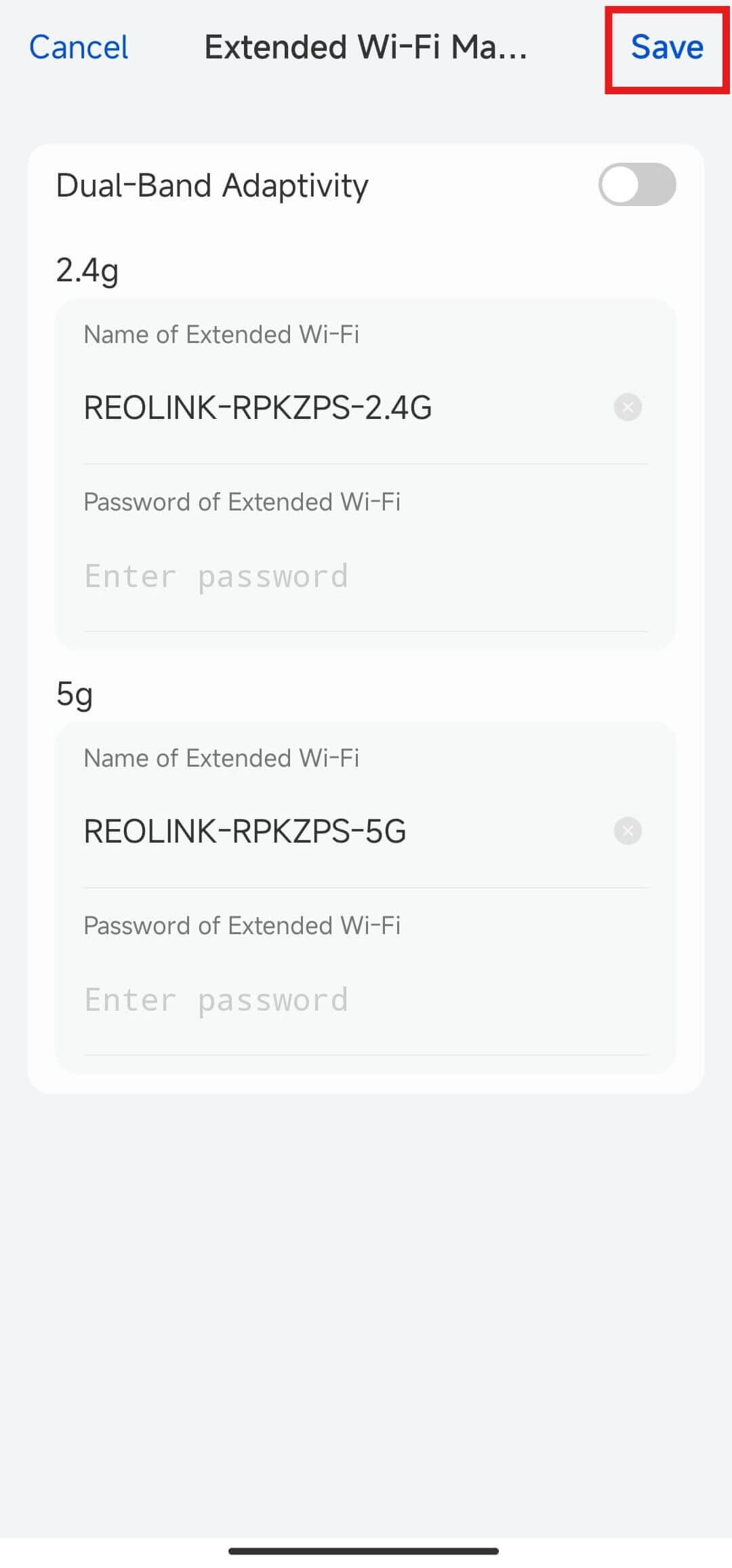 configure extended wife settings