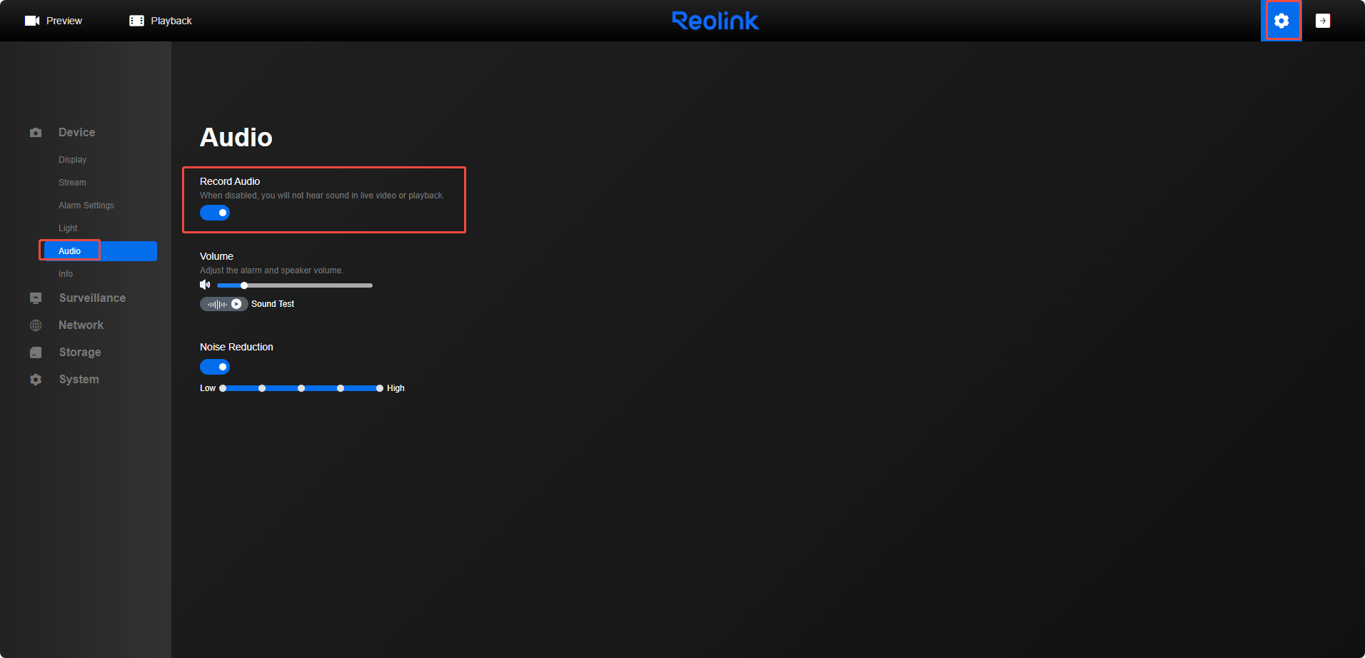 enable record audio