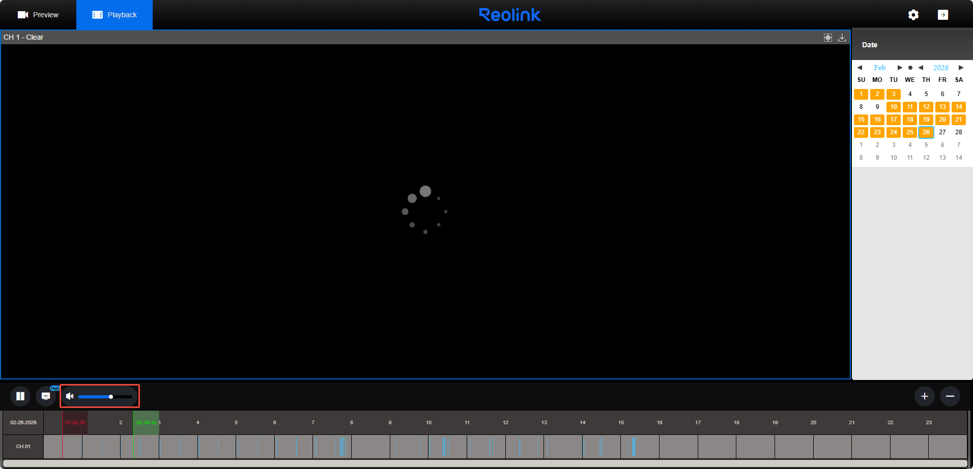 playback volume