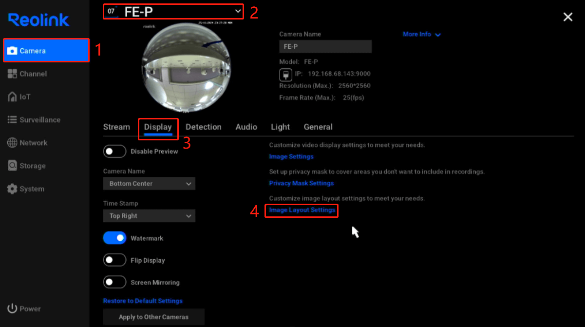 image layout settings