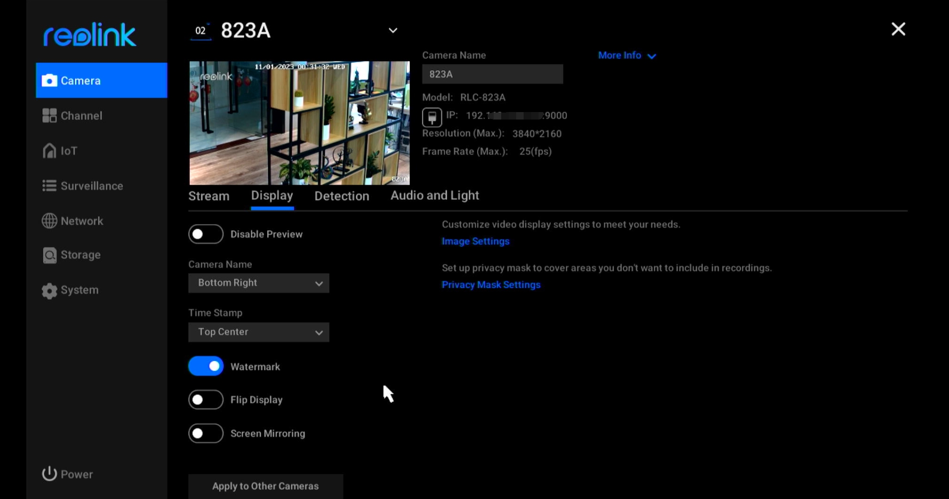 display settings