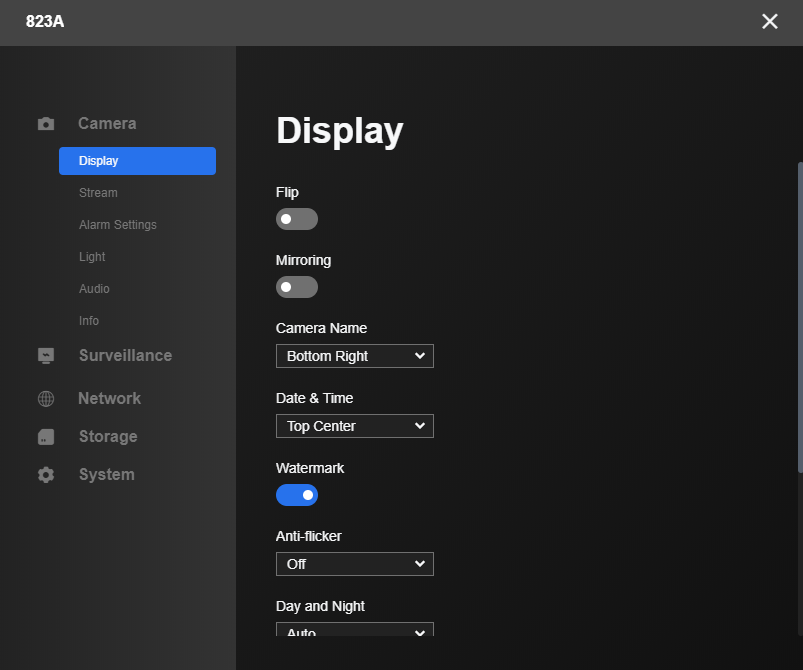 display settings