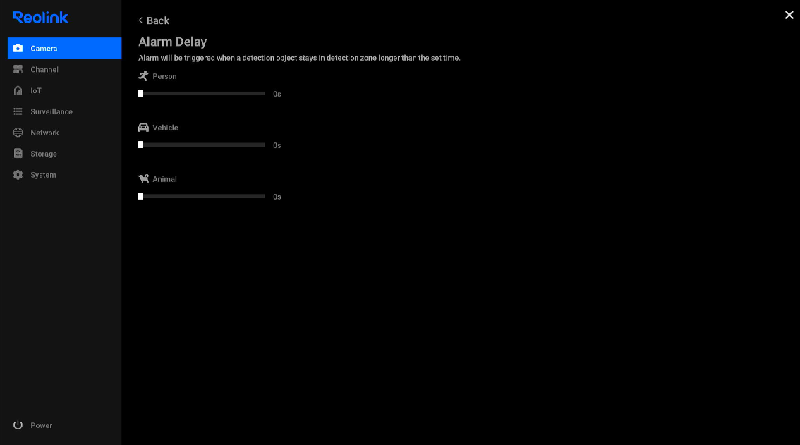 alarm delay settings