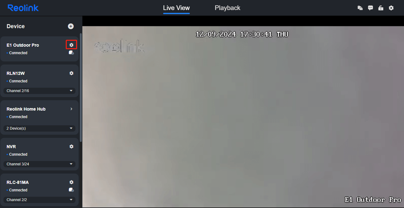 click the setting option