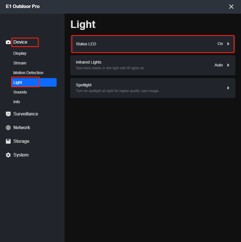 Status LED