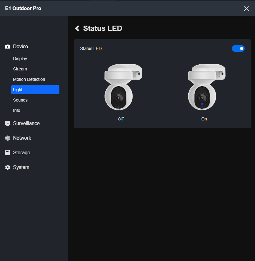 turn on status LED