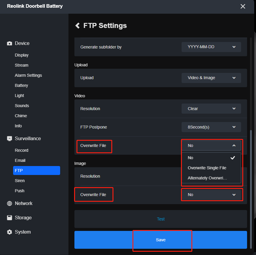 FTP overwrite