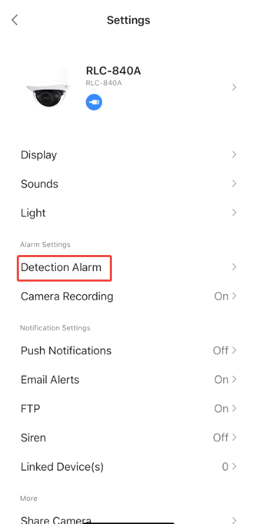 detection alarm