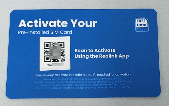 activation card