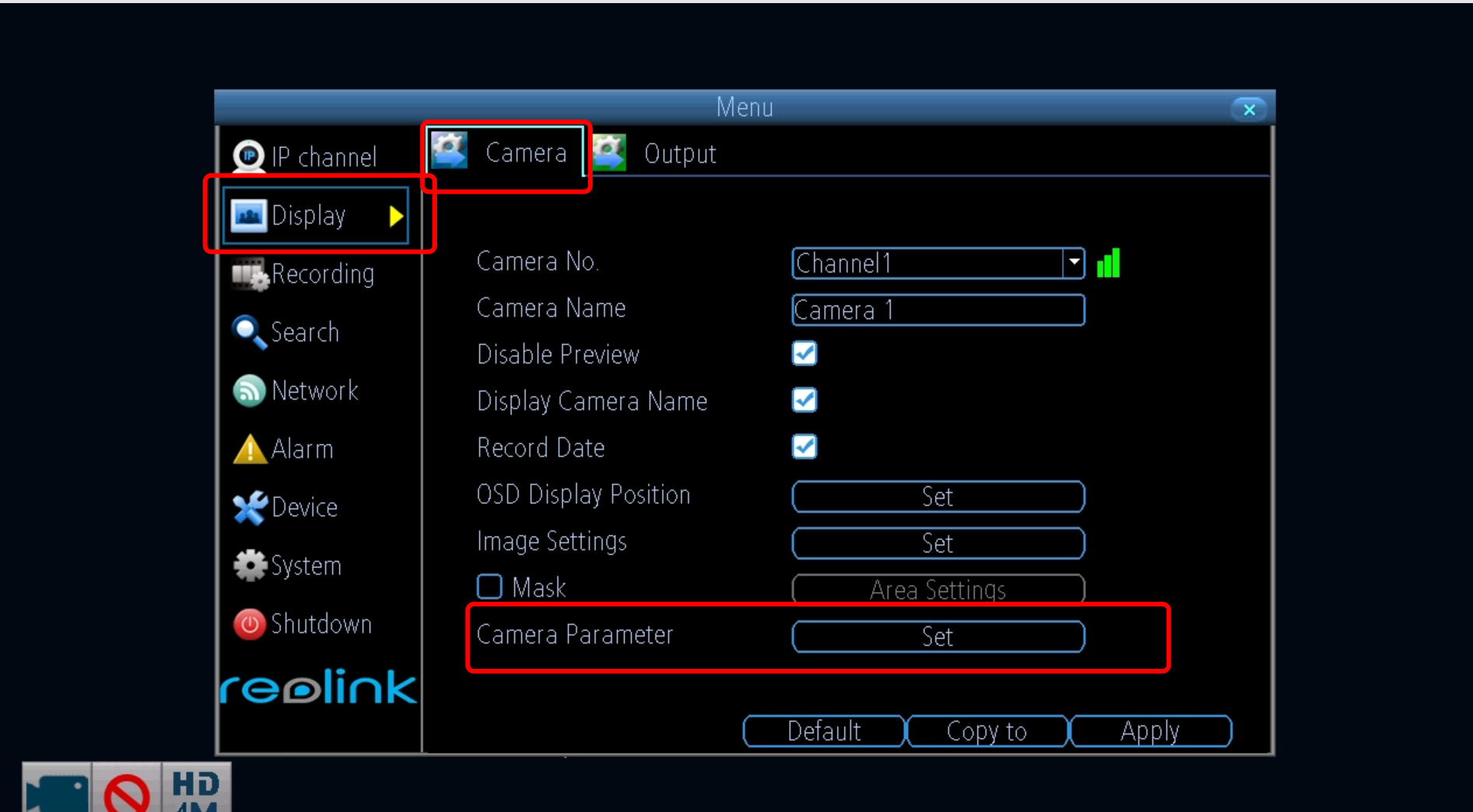 Camera parameter