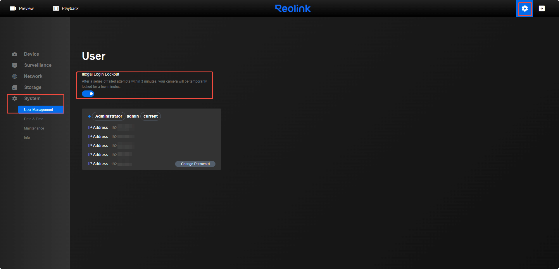 illegal login lockout on web