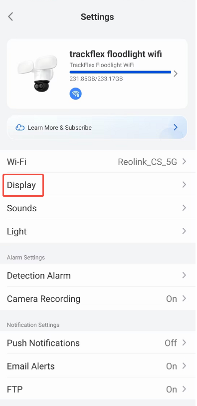 display