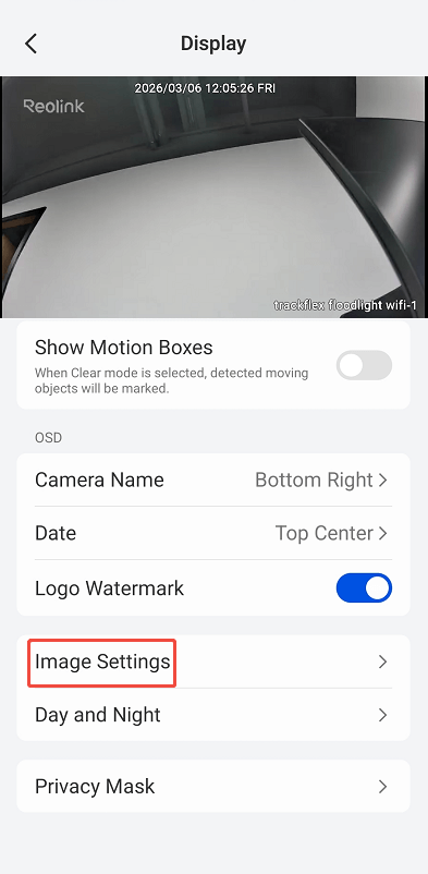 image settings
