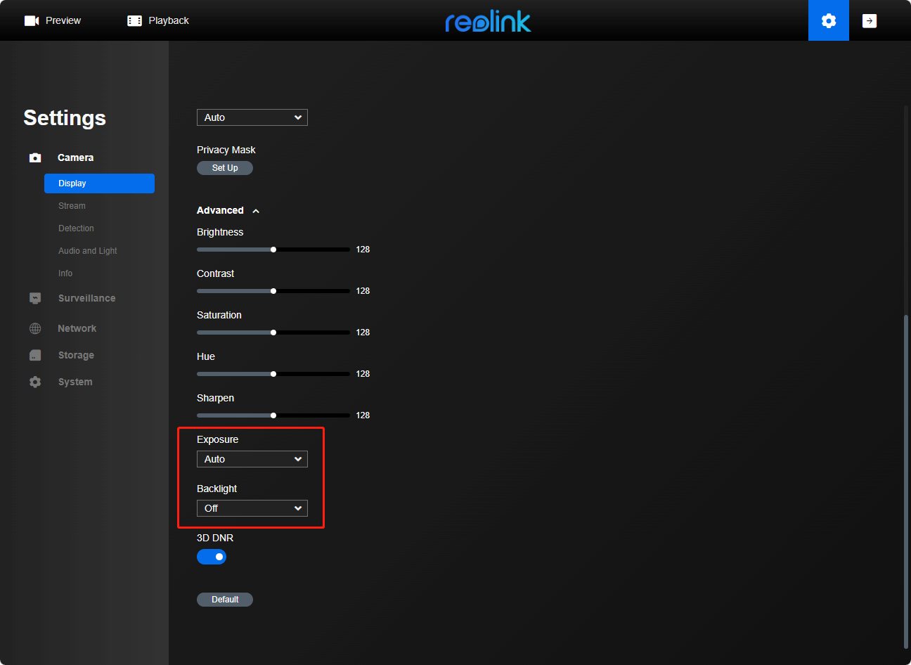exposure and backlight second