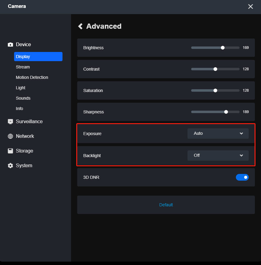 Exposure and backlight