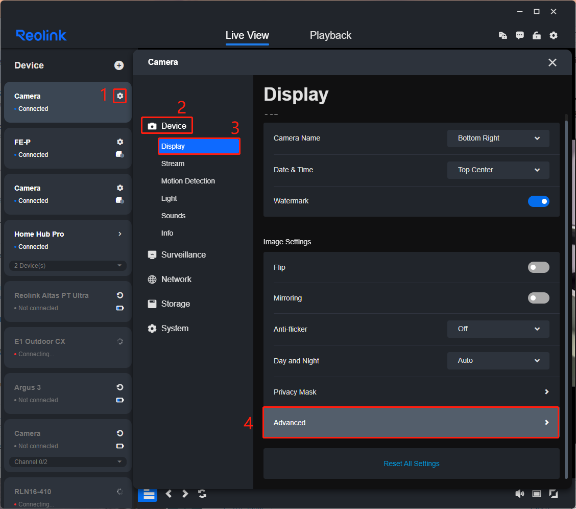 Display advanced