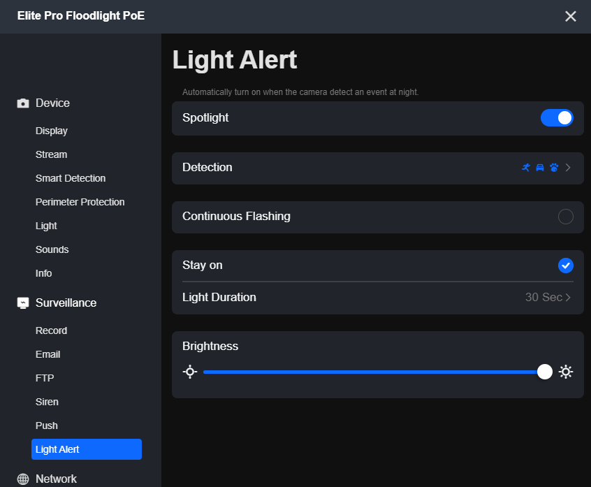 light alert