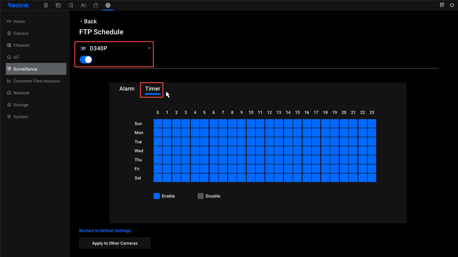 ftp timer on nvr