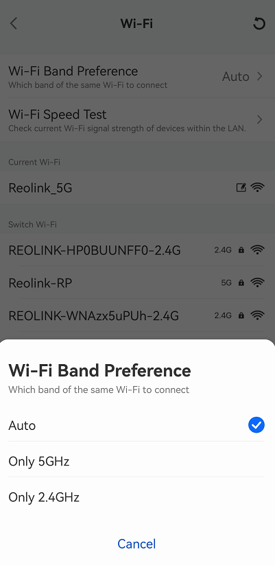 wifi band preference