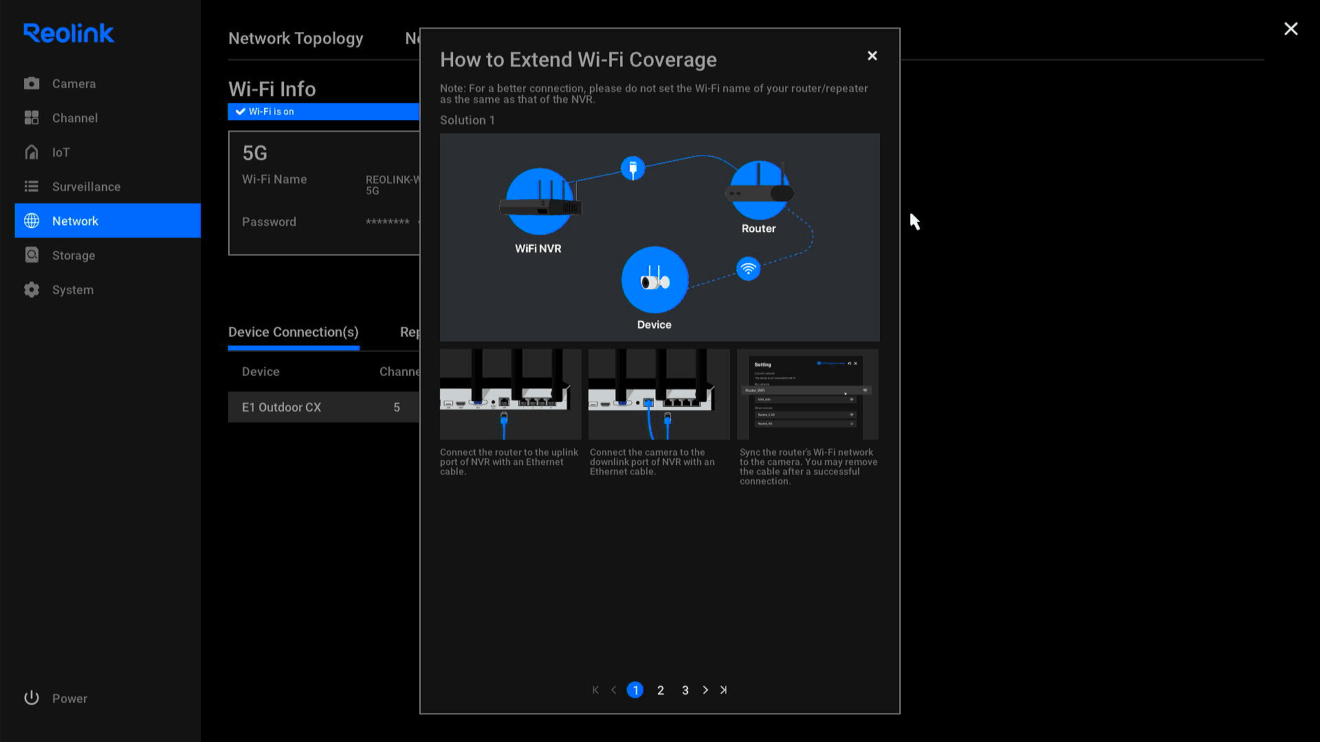 Connect the camera to the router's Wi-Fi