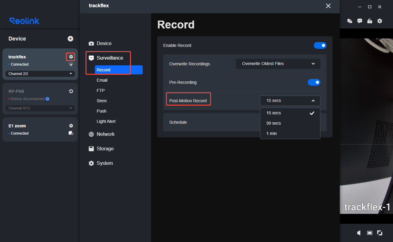 post motion record client