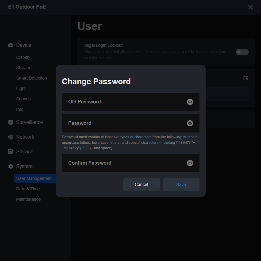 change password on pc