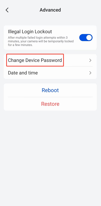 change device password app