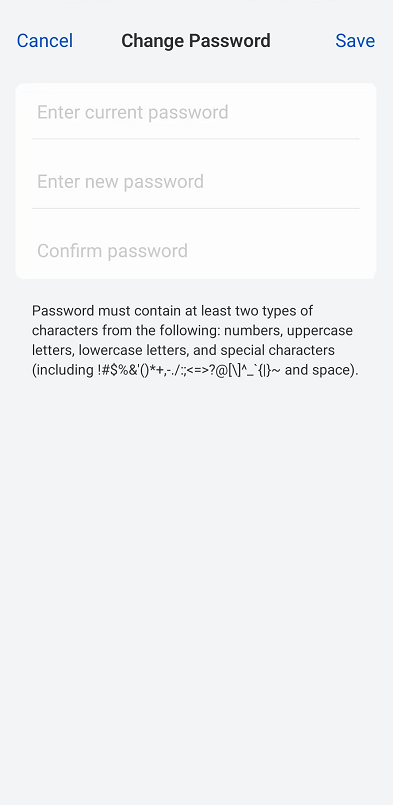 change password