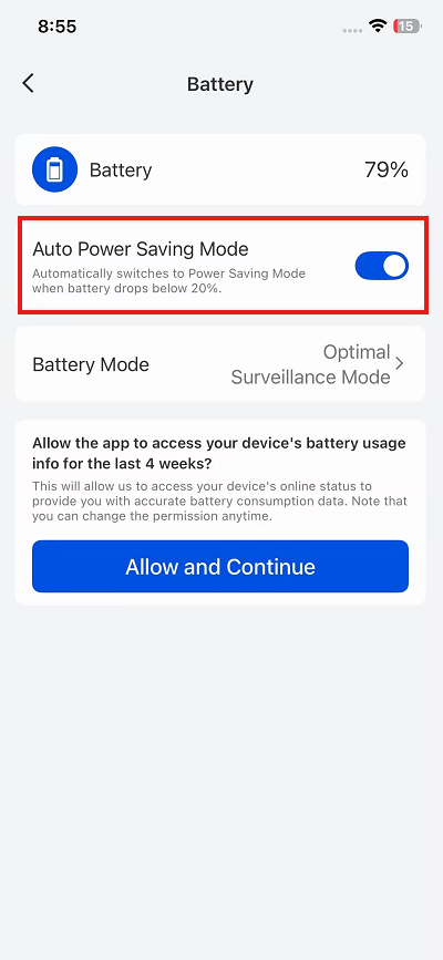 auto power saving mode