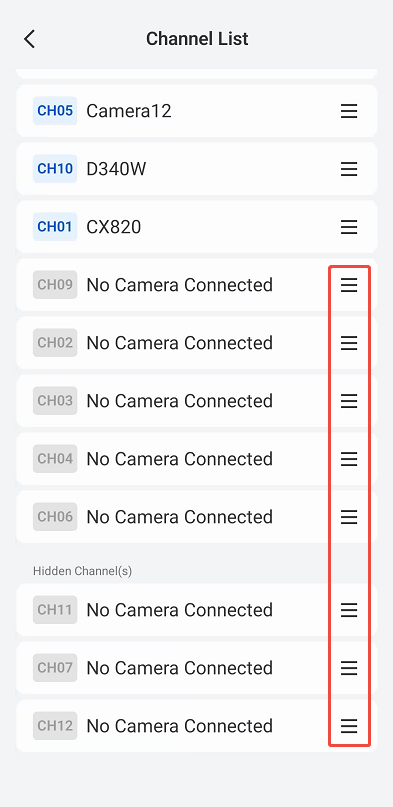 manually adjust empty channels