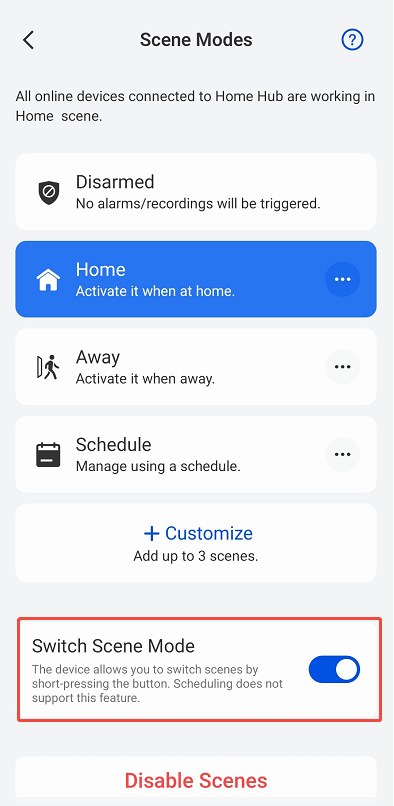 mini switch scene mode button