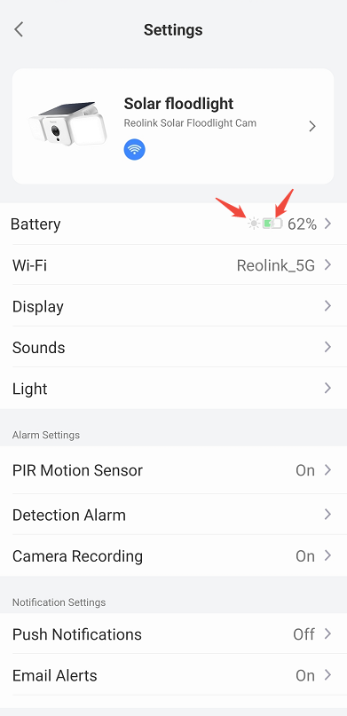 settings charging icon