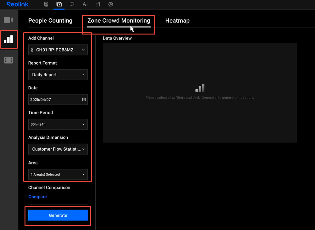 zone crowd monitoring generate
