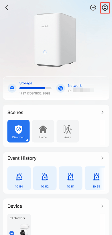 home hub settings