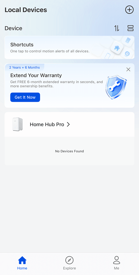 No devices found in home hub