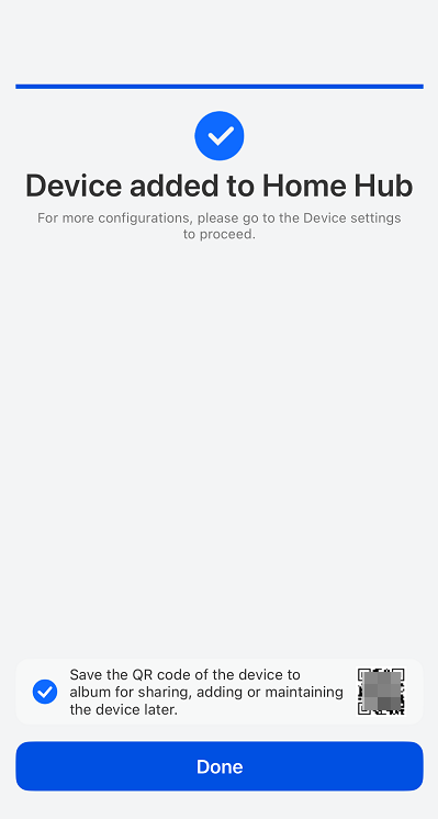 Added Successfully to Home Hub