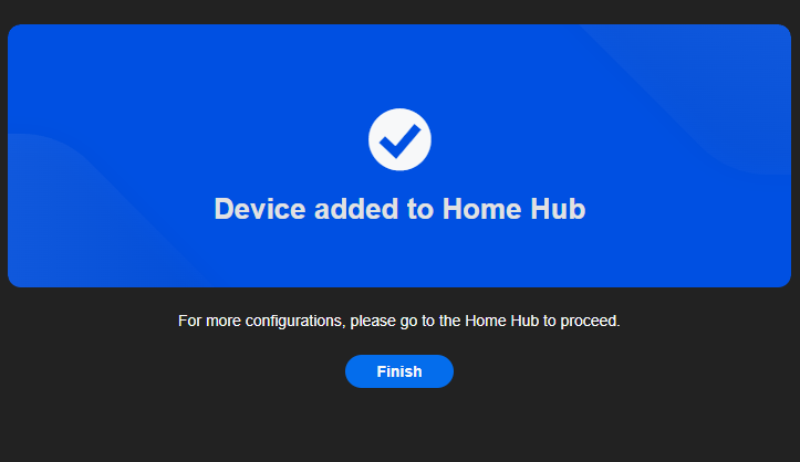 finish adding camera to hub