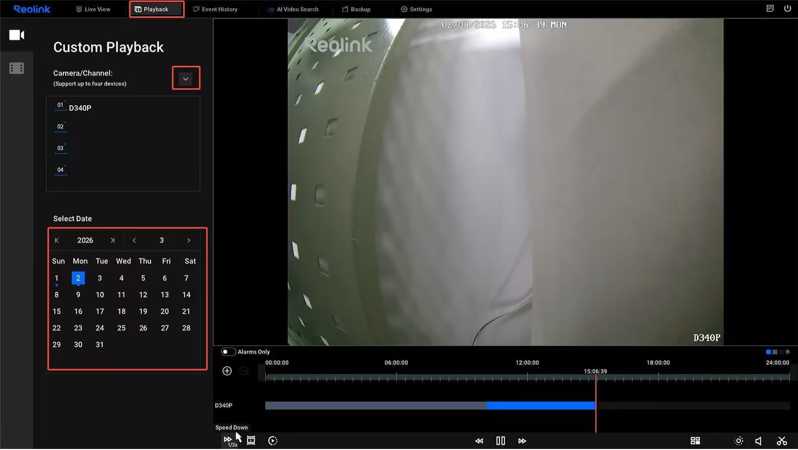playback on monitor