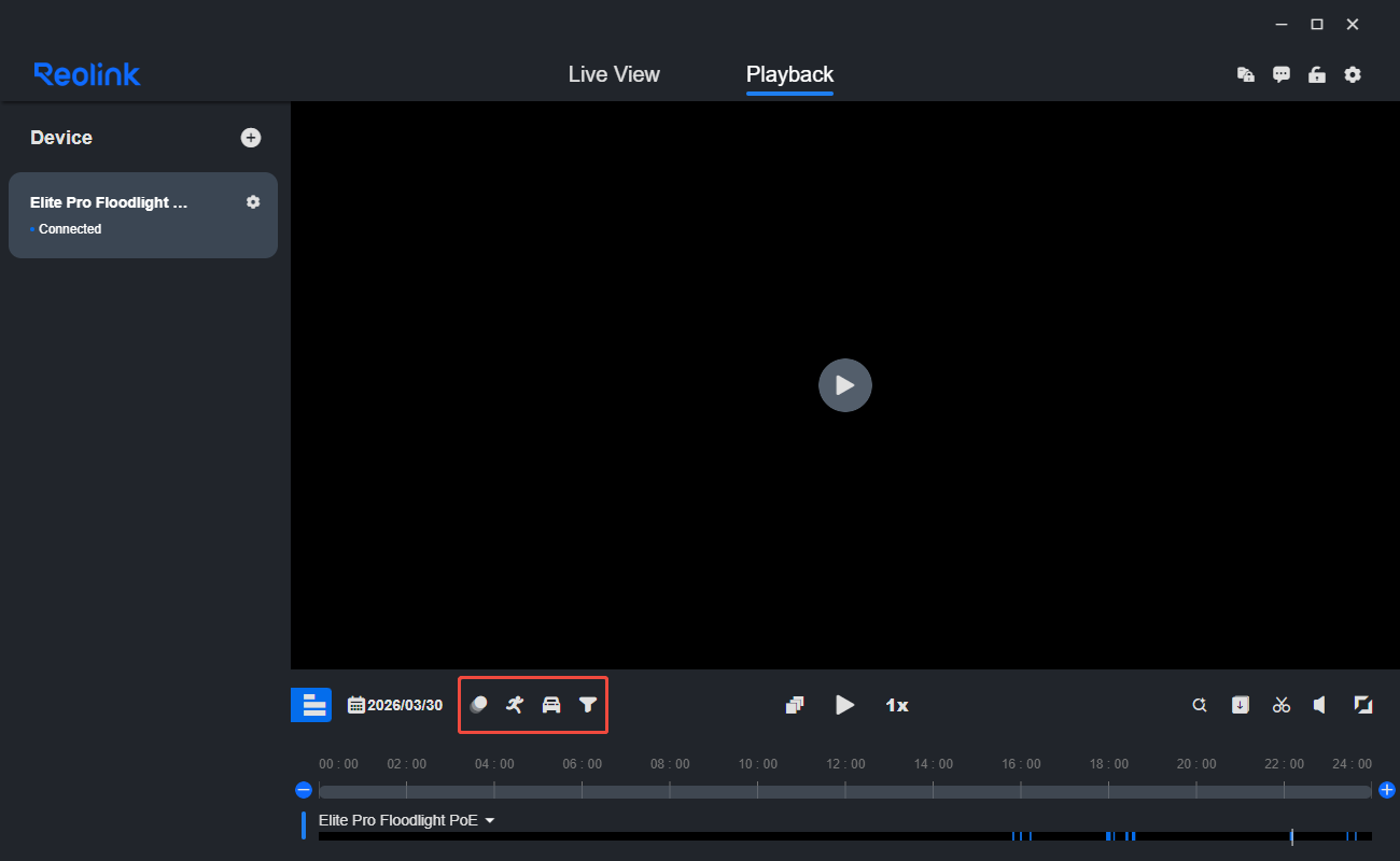filter alarm recordings on client