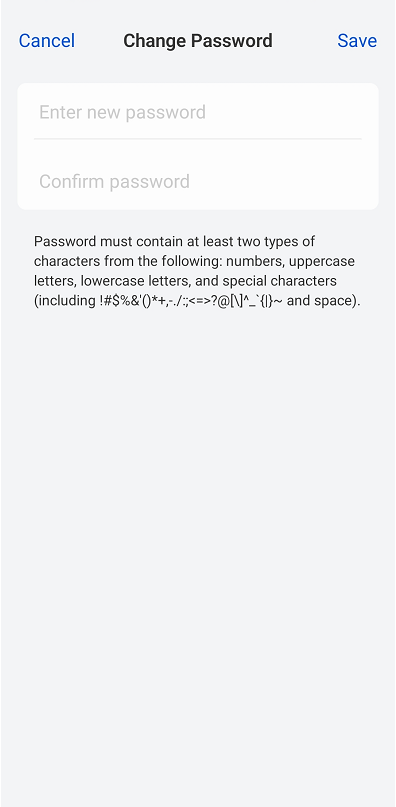 confirm user password app