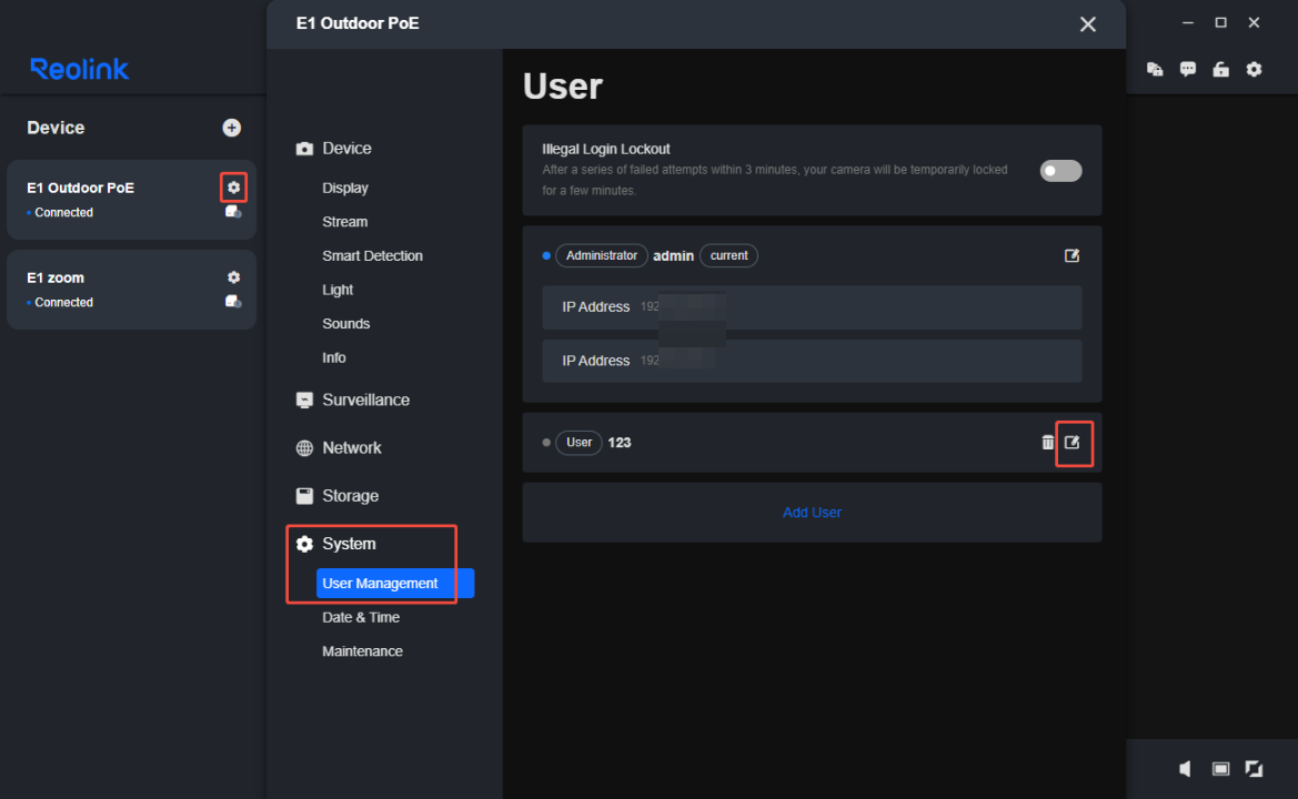 change user password client