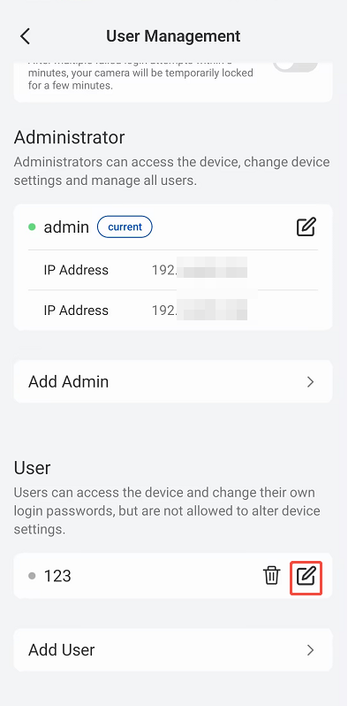 change user password app