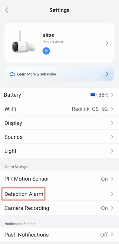 detection alarm
