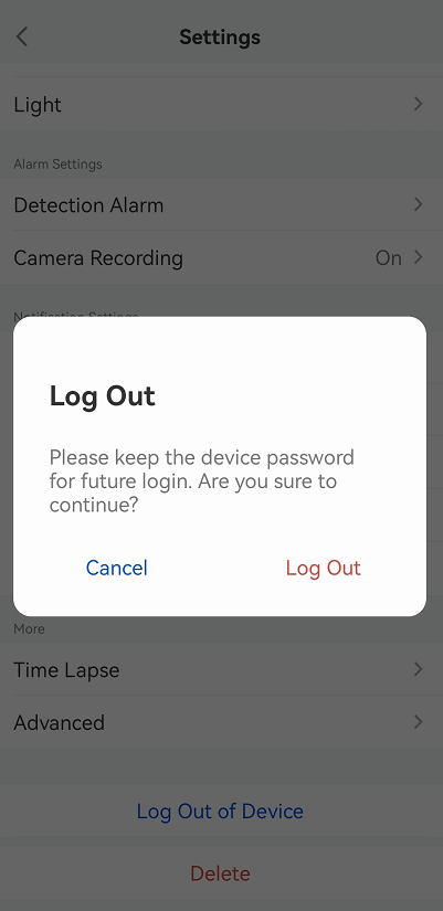 tap log out